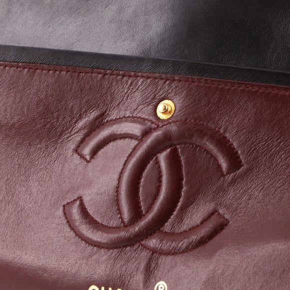 Chanel Vintage Classic Double Flap Bag Quilted Lambskin Medium Black - Picture 7 of 9